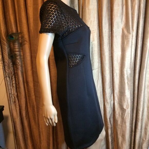 Allen B. Body Con LBD w/Laser Cut Neoprene Fabric - Picture 3 of 16
